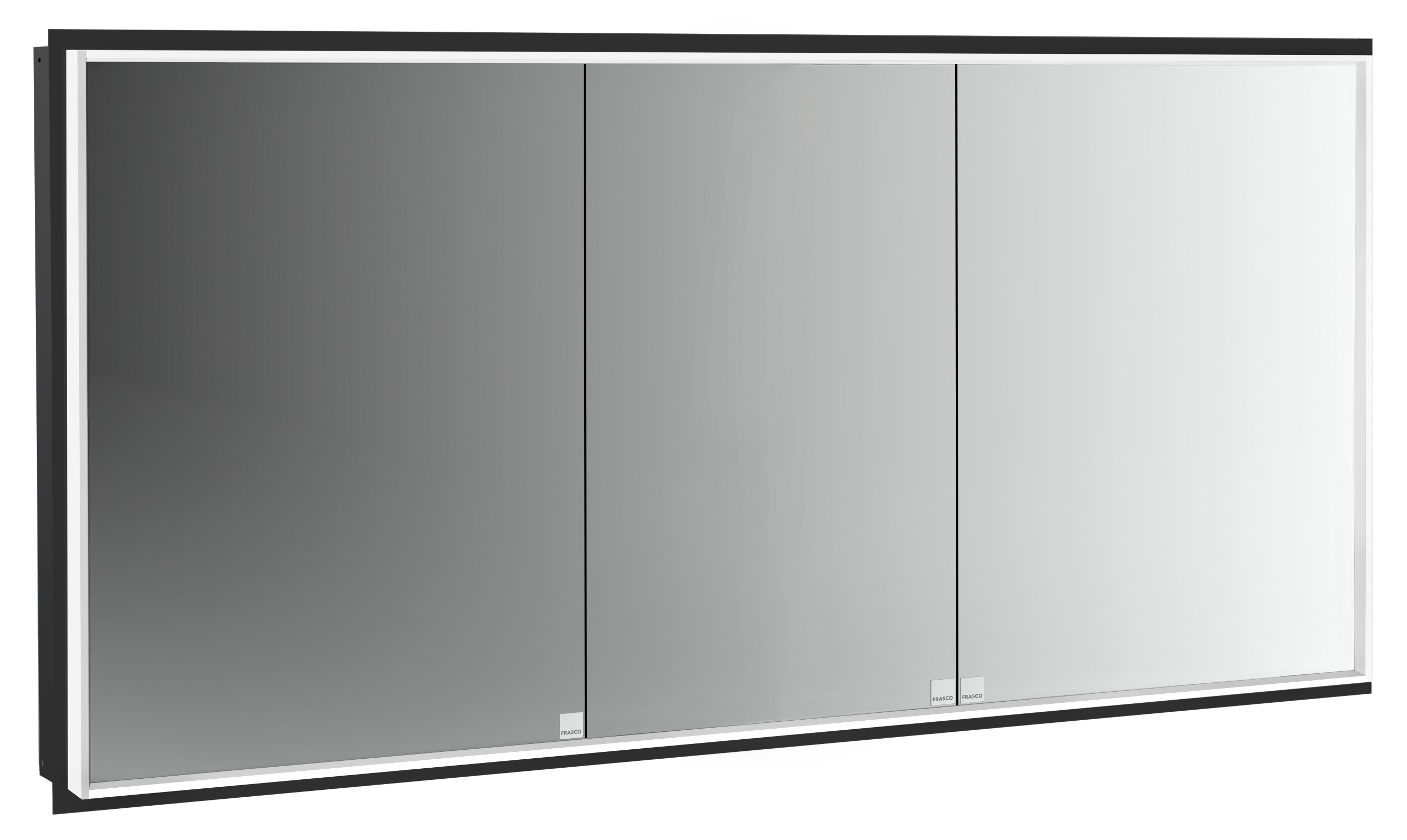 Frasco Centric Deep LED-Spiegelschrank IP 20 Schwarz 140 cm Unterputz