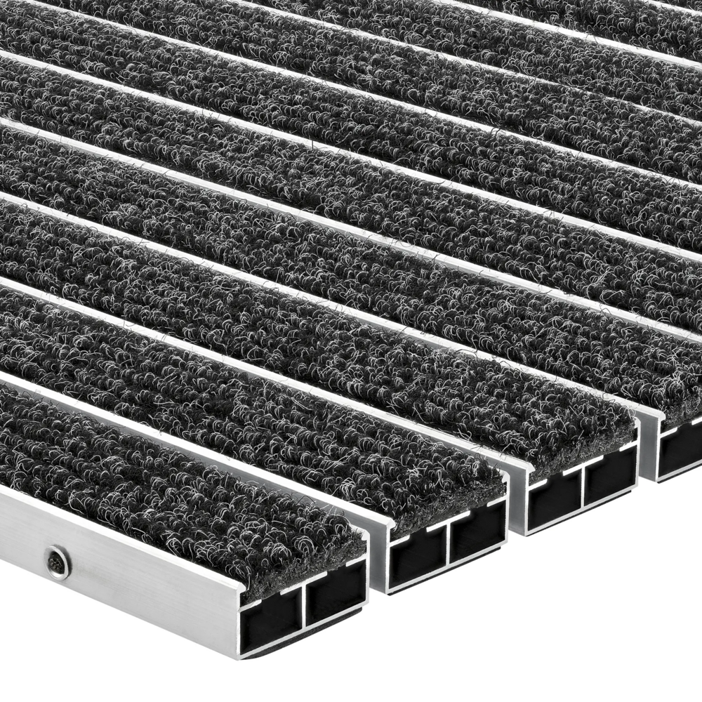 Eingelassene Fußmatte für Innen - Extra Breit - Ripseinlage - nach Maß Anthrazit 22 mm 1 Eingelassene Fußmatte für Innen - Extra Breit - Ripseinlage - nach Maß Anthrazit 22 mm