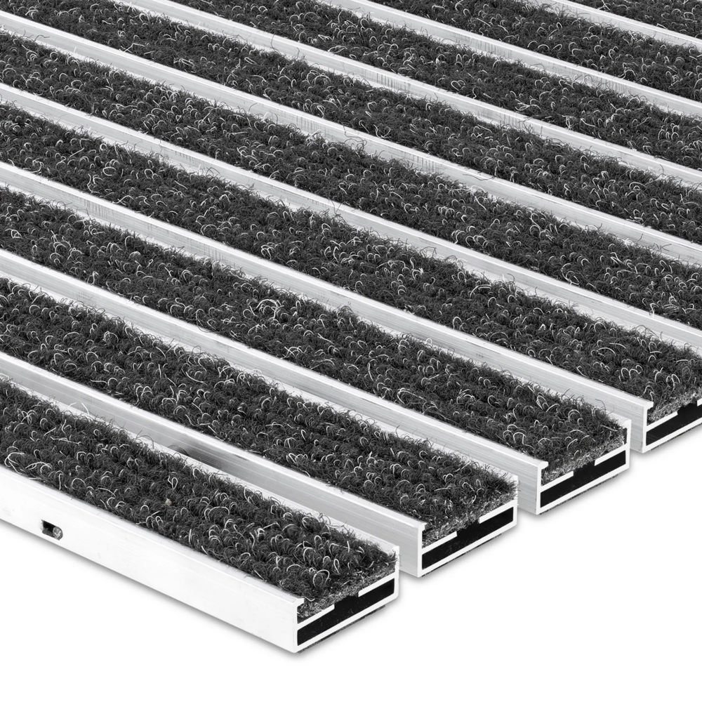 Wycieraczka pod drzwi wpuszczana do wnętrz na wymiar - Wkładka żebrowana - Aluminium Antracytowy 17 mm 1 Wycieraczka pod drzwi wpuszczana do wnętrz na wymiar - Wkładka żebrowana - Aluminium Antracytowy 17 mm