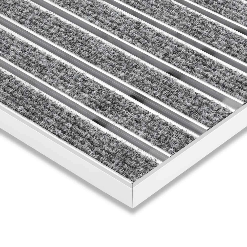 Wycieraczka pod drzwi wpuszczana do wnętrz na wymiar - Wkładka żebrowana - Aluminium Jasnoszary 17 mm 3 Wycieraczka pod drzwi wpuszczana do wnętrz na wymiar - Wkładka żebrowana - Aluminium Jasnoszary 17 mm - obrazek 4