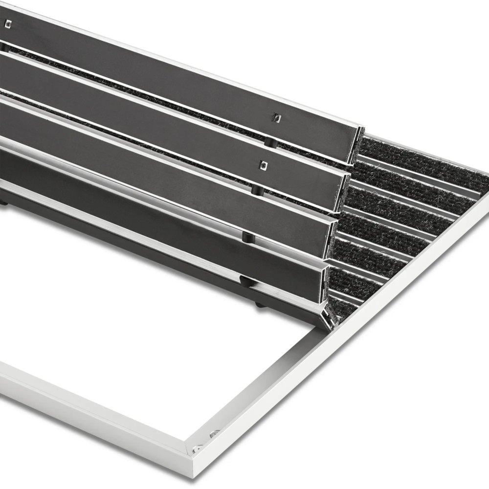 Wycieraczka pod drzwi wpuszczana do wnętrz na wymiar - Wkładka żebrowana - Aluminium Antracytowy 17 mm 5 Wycieraczka pod drzwi wpuszczana do wnętrz na wymiar - Wkładka żebrowana - Aluminium Antracytowy 17 mm - obrazek 6