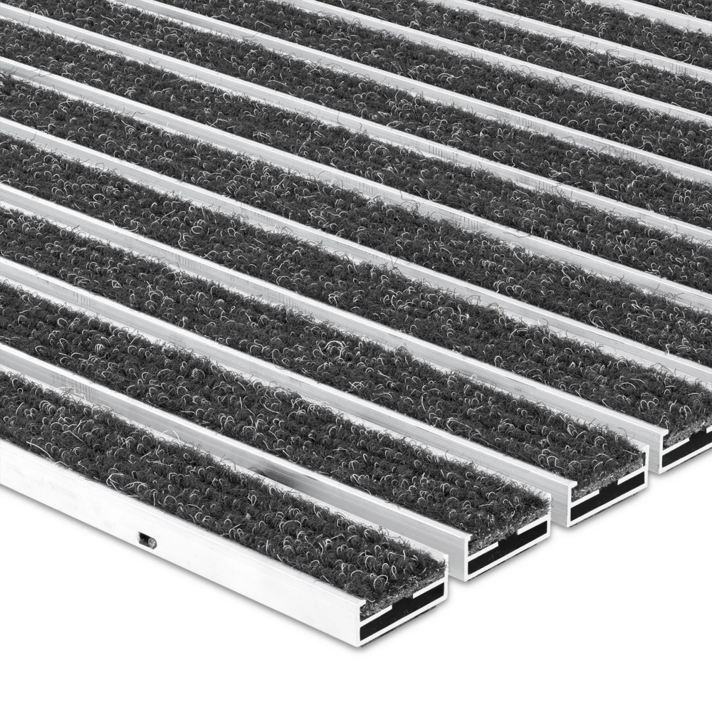 SWmat Einbau Fußabstreifer Alu Textil Rips mit Einbaurahmen Anthrazit 80 x 60 cm – Bild 11