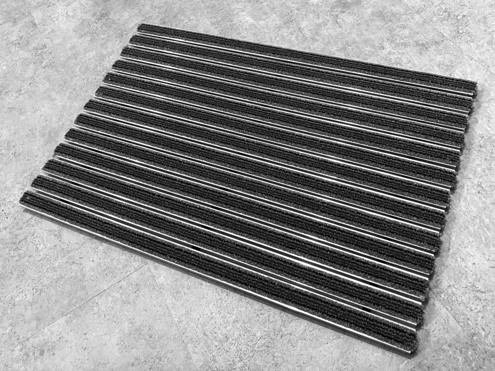 SWmat Einbau Fußabstreifer Alu Textilbürste mit Einbaurahmen Grau 60 x 40 cm 17 mm – Bild 8