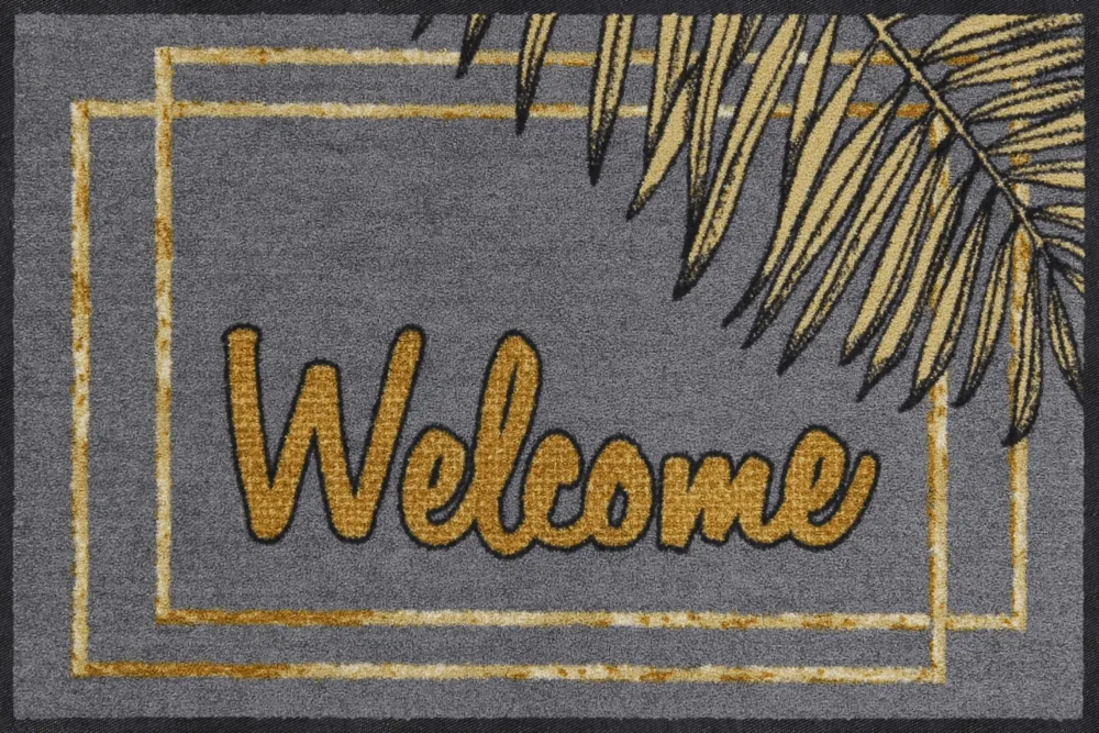 Salonloewe Welcome Gold Leaves Eingangsmatte 50 x 75 cm 1 Salonloewe Welcome Gold Leaves Eingangsmatte 50 x 75 cm