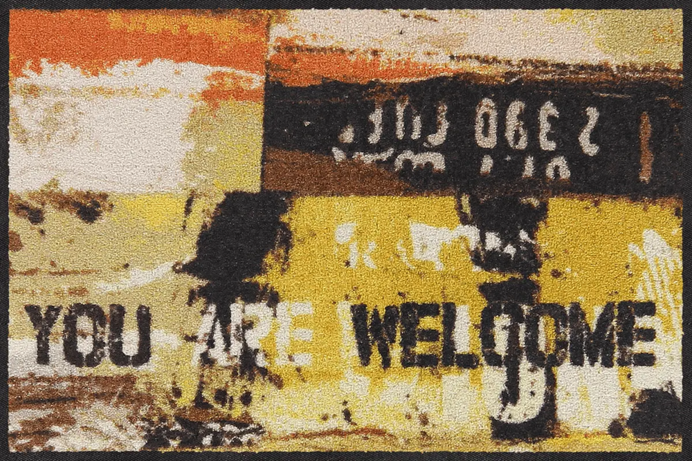 Salonloewe Streetart Welcome yellow Eingangsmatte 50 x 75 cm 1 Salonloewe Streetart Welcome yellow Eingangsmatte 50 x 75 cm