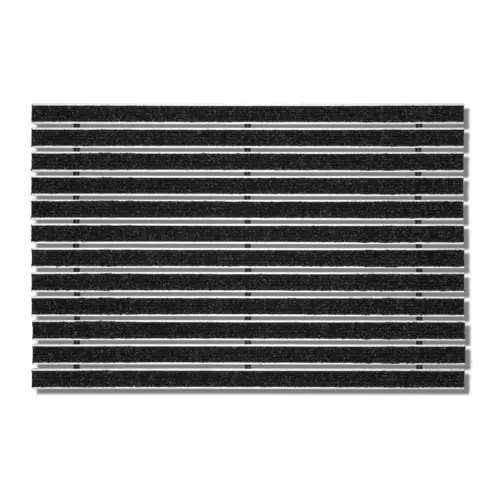Wycieraczka pod drzwi wpuszczana do wnętrz na wymiar - Wkładka żebrowana - Aluminium Antracytowy 17 mm 19 IM0054030