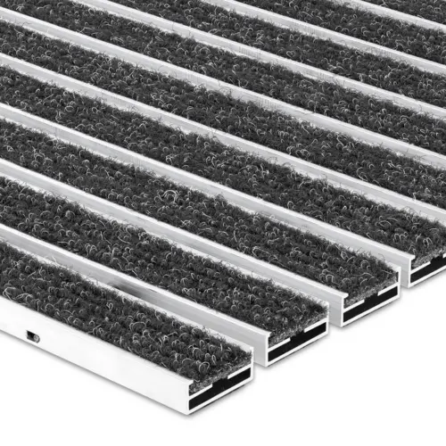 Wycieraczka pod drzwi wpuszczana do wnętrz na wymiar - Wkładka żebrowana - Aluminium Antracytowy 17 mm 20 IM0054031