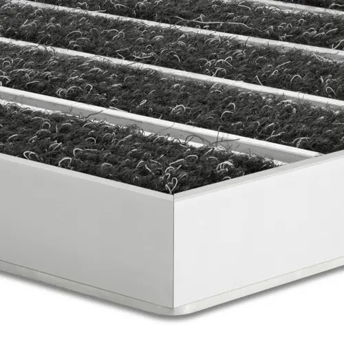 Wycieraczka pod drzwi wpuszczana do wnętrz na wymiar - Wkładka żebrowana - Aluminium Antracytowy 17 mm 18 IM0054033