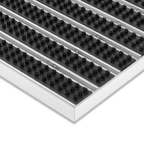 Wycieraczka pod drzwi wpuszczana na zewnątrz na wymiar - Szczotki - Aluminium Czarny Czarny 27 mm 19 IM0054037