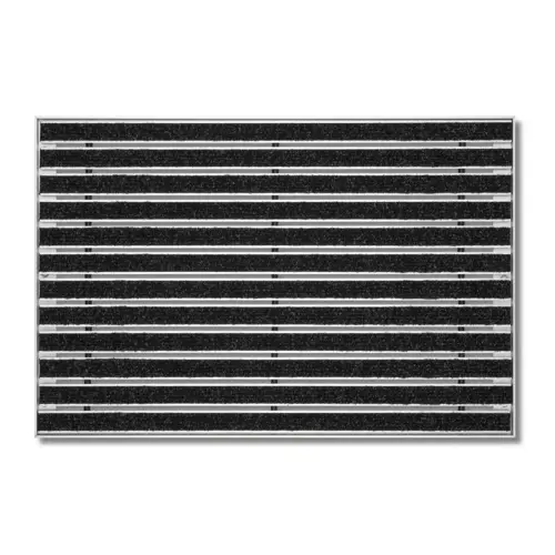 Wycieraczka pod drzwi wpuszczana do wnętrz na wymiar - Wkładka żebrowana - Aluminium Antracytowy 17 mm 16 IM0054044
