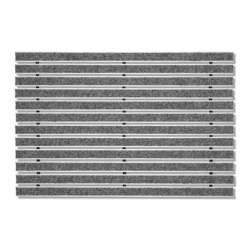 Wycieraczka pod drzwi wpuszczana do wnętrz na wymiar - Wkładka żebrowana - Aluminium Jasnoszary 17 mm 8 IM0054051