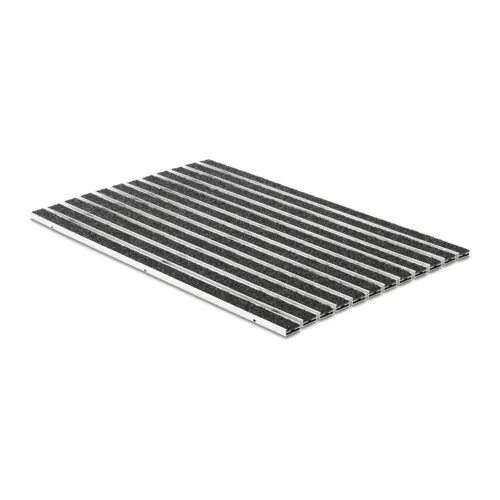 Wycieraczka pod drzwi wpuszczana do wnętrz na wymiar - Wkładka żebrowana - Aluminium Antracytowy 17 mm 14 IM0054052