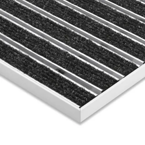 Wycieraczka pod drzwi wpuszczana do wnętrz na wymiar - Wkładka żebrowana - Aluminium Antracytowy 17 mm 15 IM0054054