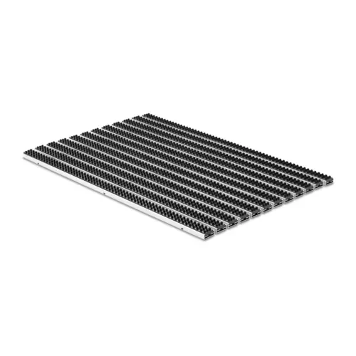 Wycieraczka pod drzwi wpuszczana na zewnątrz na wymiar - Szczotki - Aluminium Czarny Czarny 27 mm 15 IM0054055