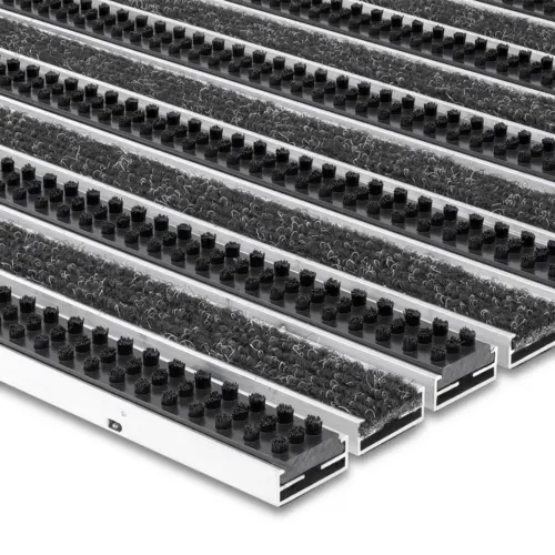 Recessed doormat for Indoor & Outdoor - Ribbed & Triple Brushes - Light Grey - 12 mm 13 IM0054060