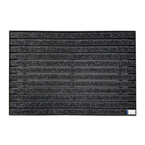 Eingelassene Fußmatte für Innen nach Maß - Schwarz eloxiert - Ripseinlage - Alu Anthrazit 17 mm 18 IM0062195