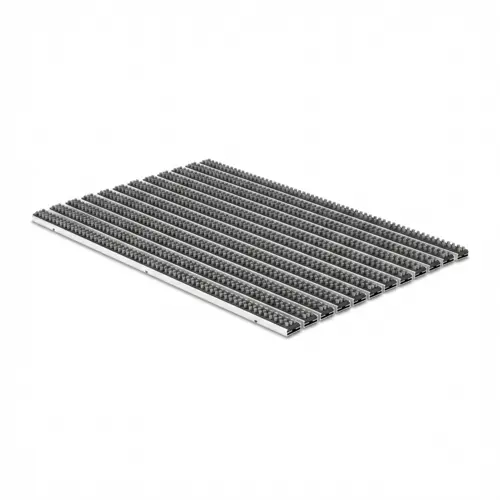 Paillasson encastré pour extérieur sur mesure - Brosses - Aluminium Noir Gris 27 mm 14 portagard db grau 2