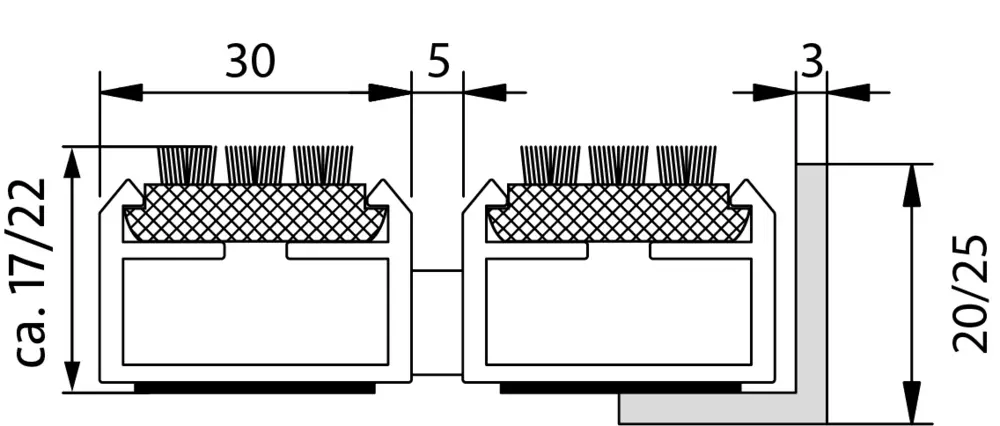 Paillasson encastré avec brosses - Extérieur - Lourd - Roulable - 17 mm Gris 22 mm 2 Paillasson encastré avec brosses - Extérieur - Lourd - Roulable - 17 mm Gris 22 mm – Image 3