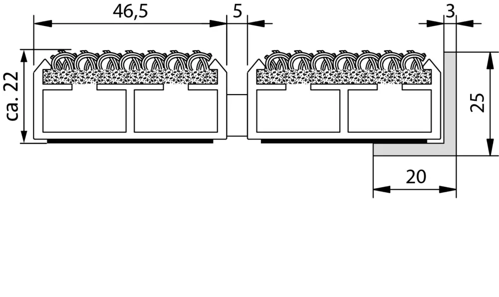 Eingelassene Fußmatte mit Rips - Extra Breit - Schwerlast - Berollbar - Innen Beige Braun 22 mm 2 Eingelassene Fußmatte mit Rips - Extra Breit - Schwerlast - Berollbar - Innen Beige Braun 22 mm – Bild 3