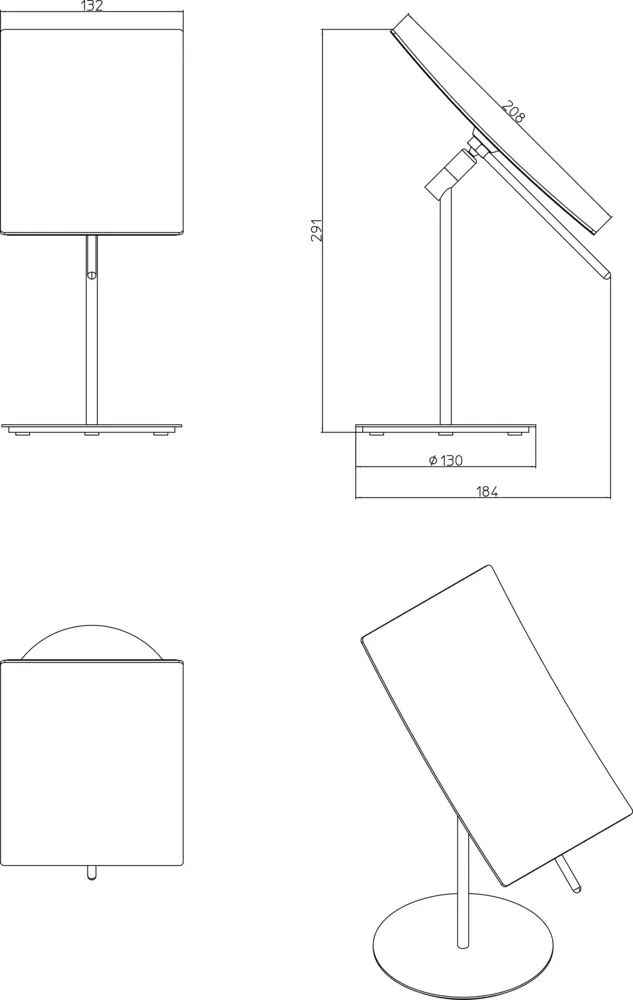 Frasco Sential Standspiegel, 3-fach, eckig, 132 x 148 mm – Bild 3