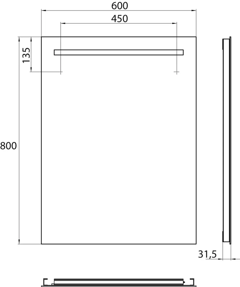 Frasco Tira LED-Lichtspiegel mit einem Lichtstreifen oben 60 cm Mit Raumschaltung – Bild 3