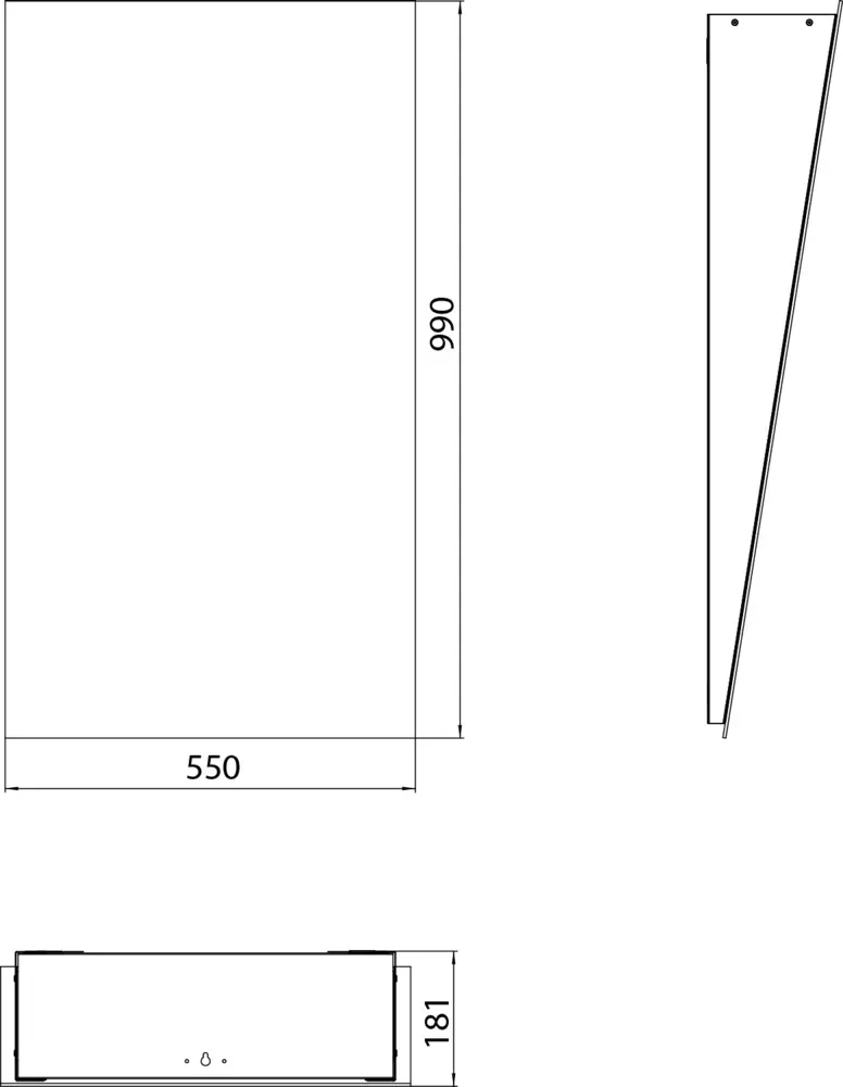 Frasco Centric Free Schrägspiegel mit 9° Neigung und Splitterschutzfolie. Inkl. Befestigungsmaterial. 55 x 100 cm Schrägspiegel – Bild 3