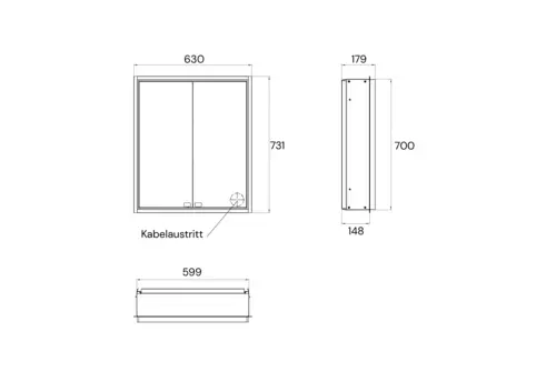 Frasco Centric Deep LED-Spiegelschrank IP 20 Aluminium 60 cm Unterputz – Bild 7